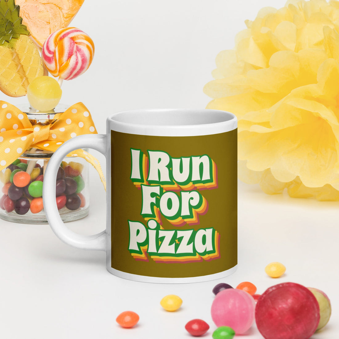 I Run For Pizza coffee mug